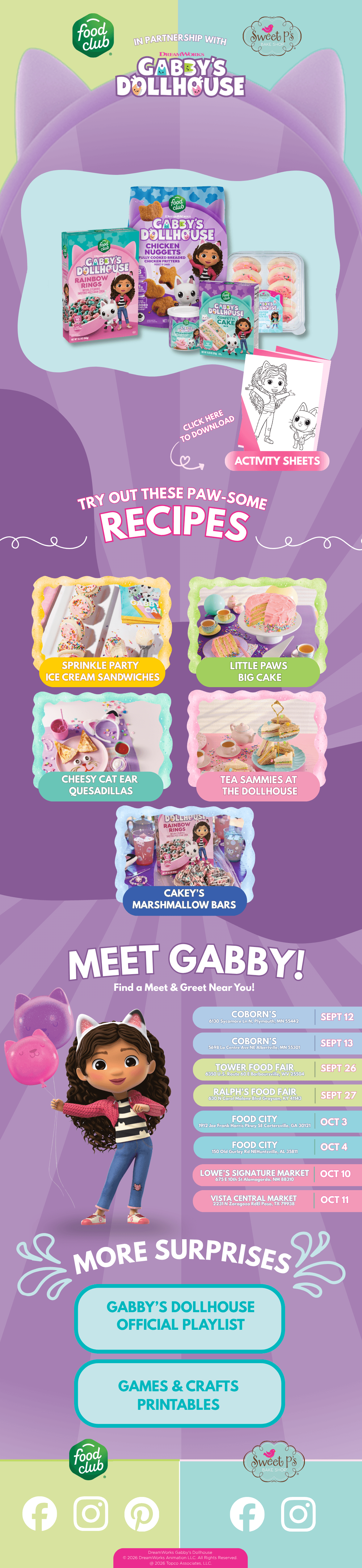 Food Club and Sweet P's Bake Shop x Gabby's Dollhouse
