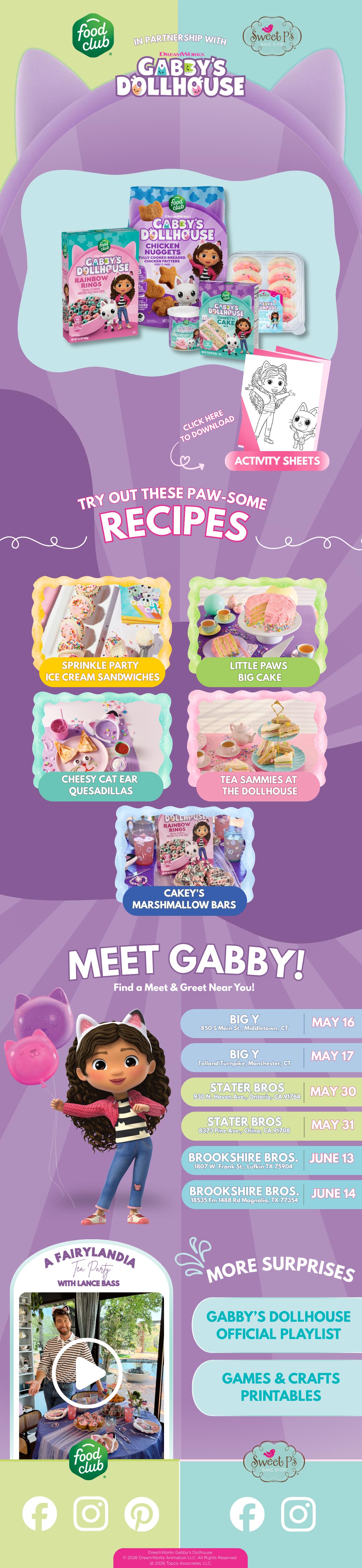 Food Club and Sweet P's Bake Shop x Gabby's Dollhouse