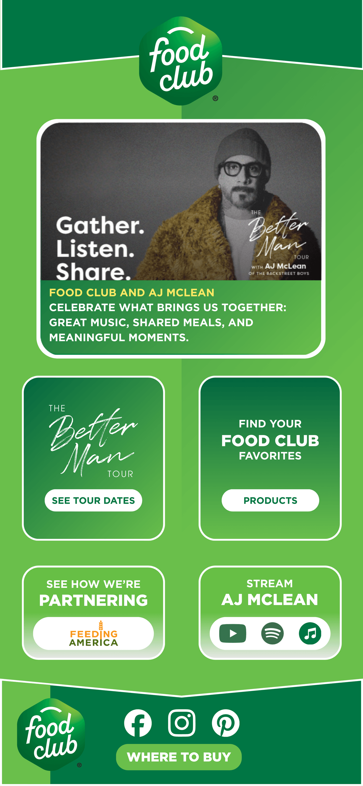 Food Club and AJ McLean Better Man Tour